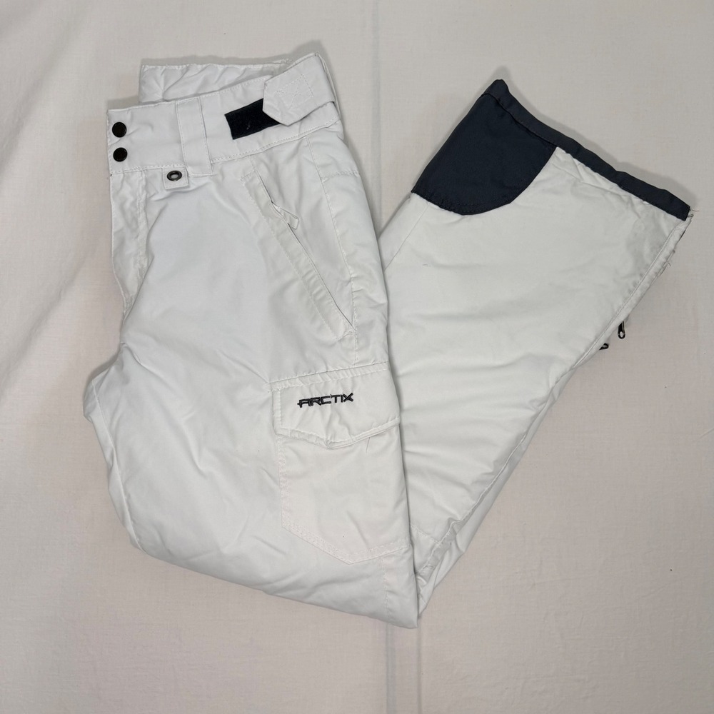 Arctix Snow Pants Women Medium White Excellent Insulated Cargo Winter Ski Pants